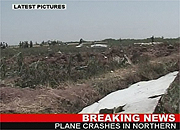 Szczątki maszyny zostały rozrzucone w promieniu kilkuset metrów od miejsca wypadku