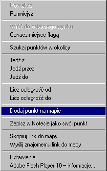 Dodawanie punktu.