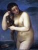 
Venus Anadyomene 
1520 
75.8 � 57.6 cm 
olej na p��tnie 
The National Gallery of Scotland, EdinburghO dziele:

O ile na innych wielkich obrazach Wenus wy�aniaj�cej si� z morza sama bogini nie przepe�nia pokazywanej przestrzeni, jest jednym tylko z fragment�w – cho� zwykle najwa�niejszym - fabularnych malarskich opowie�ci o narodzinach najpi�kniejszej kobiety �wiata – o tyle Tycjan uczyni� z niej niemal jedyny temat swojego cudownego p��tna. Ta wspania�a kobieta, cudownie dojrza�a i �wiadoma swej atrakcyjno�ci dla ka�dego z prostych olimpijskich bog�w – mo�e w istocie rzeczy by�a kim� innym ni� bogini�: mo�e by�a �on�, przyjaci�k� i kochank� Tycjana, albo zupe�nie nawet nieznajom� mu kobiet�, kt�r� przypadkowo spotka� tamtego wieczora nad ciep�ym morzem; k�pa�a si� ca�kiem nago i nie by�o w niej ani l�ku, ani wstydu, kiedy do��czy� do niej nie mog�c opanowa� swego uwielbienia: by�a tak pi�kna, dobra i bezgrzeszna, nie by�o w niej nic poza sam� lubie�no�ci� i nagimi zmys�ami – �e kiedy 35-letni Wenecjanin uj�� wreszcie w swe niecierpliwe d�onie niewielk�, tajemnicz�  muszl�, ten jej boski atrybut czystej kobieco�ci – i ona rozwar�a si� przed nim bez l�ku – wtedy nast�pi�o u wybrze�y Pafos to, na co nadaremnie czeka�o tylu przed nim i tylu jeszcze po nim, na co mo�e nawet do dzisiaj czeka jeszcze tak wielu boskich tw�rc�w zwyk�ego pi�kna. I tak jak Apellesowi przed wiekami, tak wtedy i jemu spieni�a si� woda tego morza. 

A potem patrzy� w milcz�cym zachwycie, jak bogini wychodzi powoli z morza i jak po jej g�adkiej sk�rze nami�tno�� �cieka bardzo drobnymi kroplami: jeszcze d�ugo potem pami�ta�, �e wtedy jej sk�ra mia�a smak gor�cego kwiatu, kt�rego nazwy nigdy nie pozna� i kt�ry mia� ju� do �mierci odt�d pami�ta�. I wtedy patrzy�a mu w oczy powa�nie, bez cienia u�miechu i zacz�a wy�yma� sobie z w�os�w tamto morze.

To na pewno jeden z najbardziej zmys�owych obraz�w Tiziano Vecellio.

