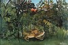 Le Lion, ayant faim, se jette sur l’antilope, 1898/1905
The Hungry Lion throws itself on the Antelope
Oil on canvas, 200 x 301 cm
Fondation Beyeler, Riehen/Basel
Photo: Robert Bayer, Basel
Courtesy of the Fondation Beyeler
Dzie�o jest prezentowane podczas wystawy: Henri Rousseau
