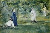 La partie de croquet, 1873
huile sur toile, 72,5 x 106 cm
St�del Museum, Francfort, propri�t� du St�delscher Museums-Verein e.V.L
© photo U. Edelmann, St�del Museum, ARTOTHEK 
Courtesy of Fondation de l’Hermitage
Dzie�o jest prezentowane podczas wystawy: 100 Masterpieces from the St�del Museum COROT, RENOIR, BECKMANN…
