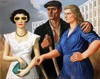 
Postaci/ Figures, 1950
Dzi�ki uprzejmo�ci/ Courtesy Muzeum Sztuki w �odzi
© Wojciech Fangor
Courtesy of Zach�ta Narodowa Galeria Sztuki
Dzie�o jest prezentowane podczas wystawy: P�e�? Sprawdzam! Kobieco�� i m�sko�� w sztuce Europy WschodniejWystawa P�e�? Sprawdzam! Kobieco�� i m�sko�� w sztuce Europy Wschodniej to chyba pierwsza tego rodzaju ekspozycja w Polsce i zapewne jedna z pierwszych w Europie. Oto dwie dekady po upadku muru berli�skiego Bojana Peji�, Serbka, wraz z zespo�em zapale�c�w z kilkudziesi�ciu kraj�w - przygotowa�a obszern� wystaw�, na kt�rej zgromadzi�a ponad 400 eksponat�w autorstwa ponad 200 artyst�w z ca�ej Europy �rodkowo-Wschodniej: obraz�w, rze�b i instalacji, fotografii, plakat�w i film�w. Czego tam nie ma, prosz� Pa�stwa - i w jakich doprawdy zaskakuj�cych asocjacjach !! A kiedy opuszcza�em mury Zach�ty po obejrzeniu wystawy, us�ysza�em z ust id�cej przede mn� pary m�odych ludzi s�owa bardzo znamienn� wymian� zda�:
On: Kochanie, mam ju� powa�ny paszport unijny, wyjdziesz za mnie dzisiaj wieczorem?
Ona: Go�ciu, dzisiaj wieczorem mog� najwy�ej sprawdzi� tw�j gender – jak mi si� b�dzie oczywi�cie podoba�o…     

