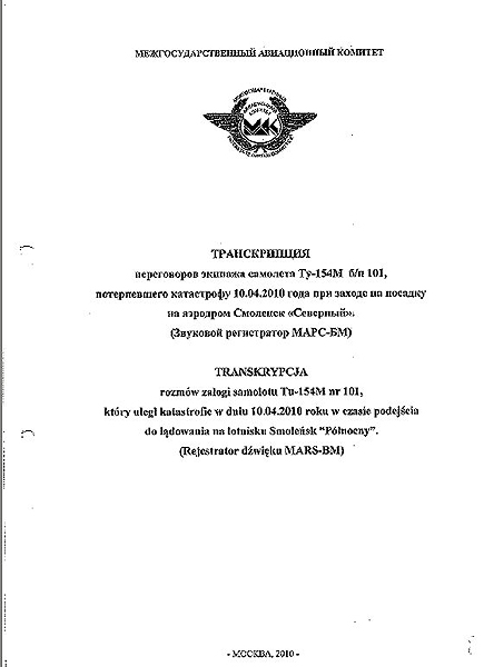 Zobacz zapis z czarnych skrzynek rz�dowego Tu-154