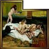Prezentowane s� r�wnie� dwa filmy o Arty�cie: Tima Meary ‘Small Gestures in Bare Rooms’ (2010, 10 minut, kolor, 16mm) oraz dokument asystenta Freuda, Davida Dawsona. W ostatniej ju� sali prezentowane s� fotografie malarza w jego pracowni - podczas pracy  i nie tylko.  Niekt�rzy zawistnicy twierdz�, �e Lucianowi Freudowi uda�o si� dotychczas przysporzy� �wiatu co najmniej 40 nowych istnie� – ale ta liczba wydaje si� chyba jednak nieco przesadzona. Za Paulem C�zanne2000214 x 215 cmolej na p��tnieCanberra, National Gallery of Australia