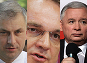 W debacie TVP wziął jednak udział Bronisław Komorowski; na zdjęciu Grzegorz Napieralski, Waldemar Pawlak i Jarosław Kaczyński