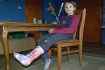 Pan przejecha� mi po nodze, bo spieszy� si� do pracy