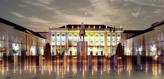 Pomnik �wiat�a przed Pa�acem Prezydenckim - zdj�cia