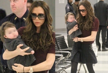 Victoria Beckham z córeczką na lotnisku