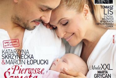Katarzyna Skrzynecka z m�em i c�reczk� na ok�adce! FOTO