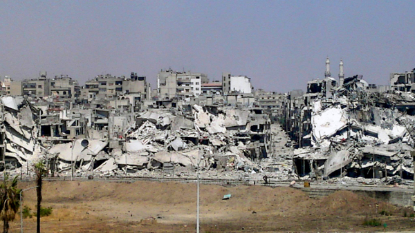 Zniszczenia bo bombardowaniach w syryjskim mieście Homs