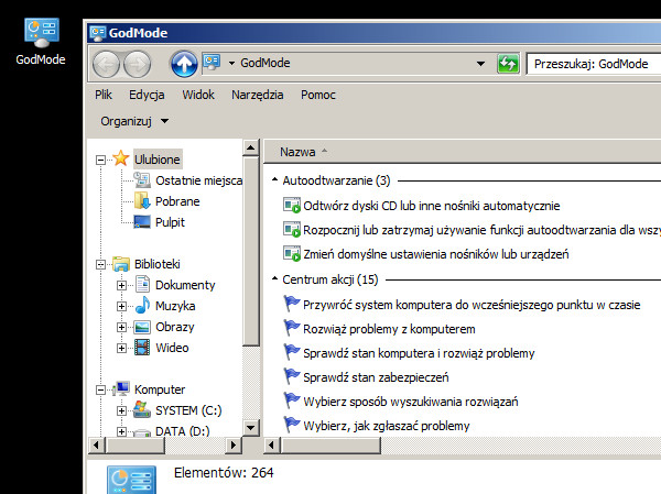 Tryb Boga w Windows