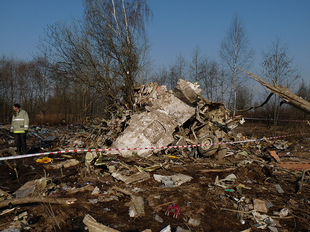 Ogrom zniszczeń w Tu-154M z bliska