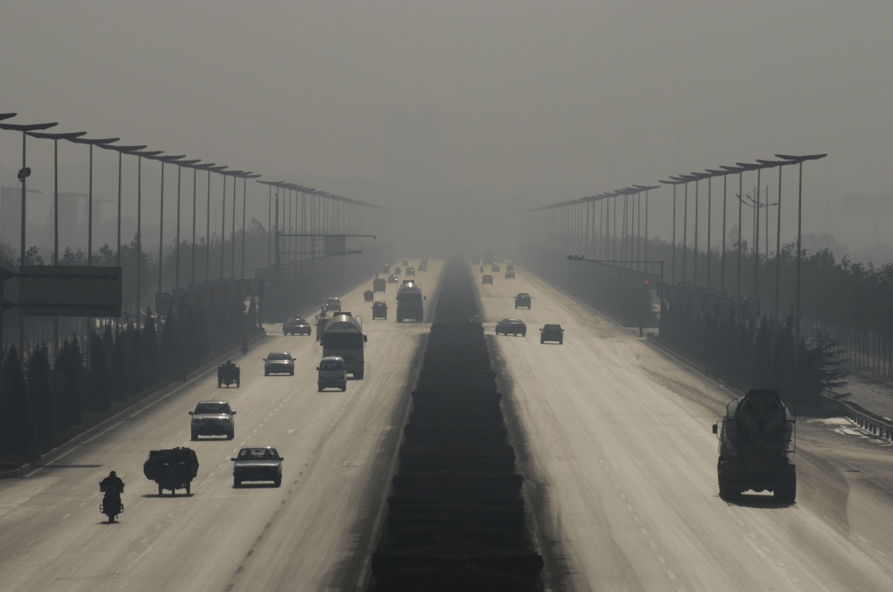Smog w mieście Linfen, Chiny