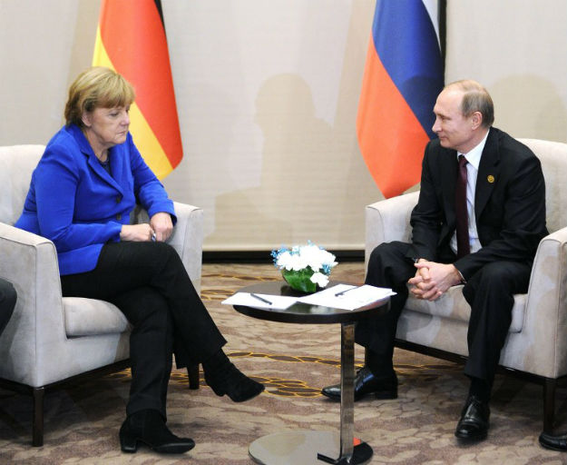Angela Merkel i Władimir Putin