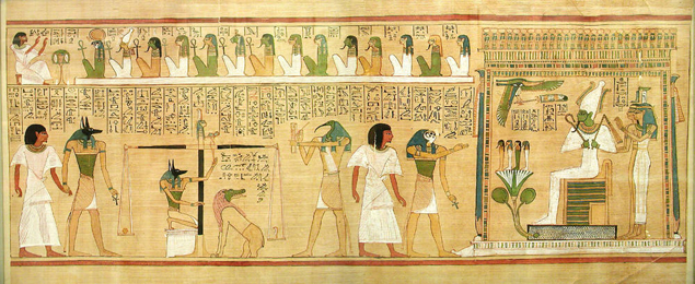Scena sądu po śmierci ze staroegipskiej 