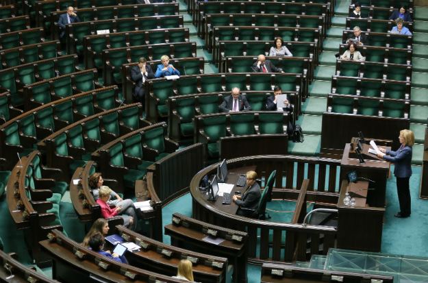 Przedstawicielka wnioskodawców, posłanka Barbara Bubula, podczas pierwszego czytania ustawy medialnej w Sejmie