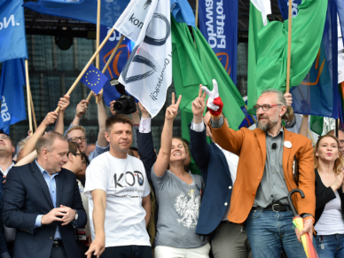 Wystąpienia liderów opozycji na zakończenie marszu w Warszawie. "Trzeba wygrać z podłą zmianą"