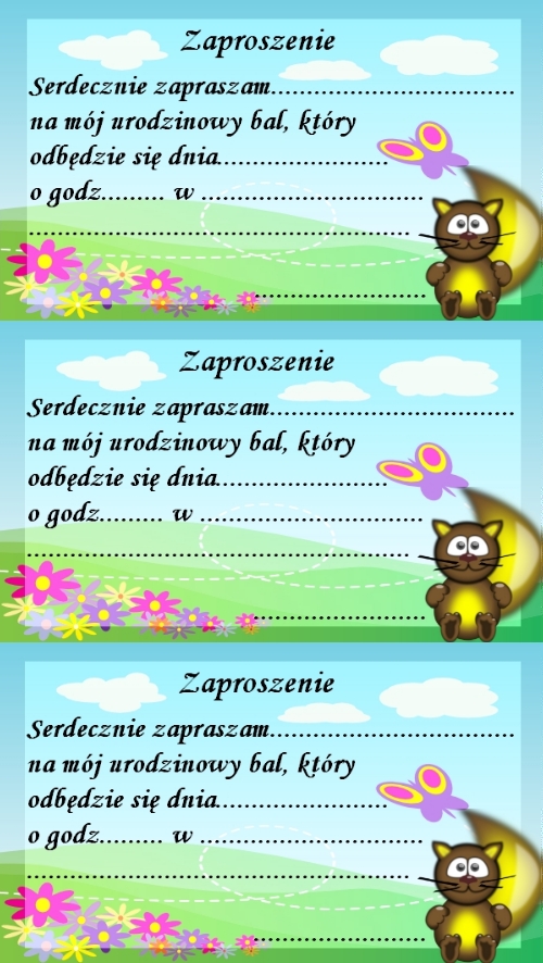 Zaproszenie urodzinowe