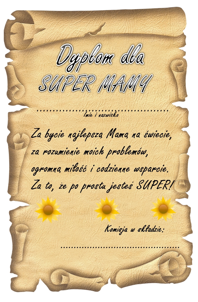 Dyplom Dla Mamy Do Druku