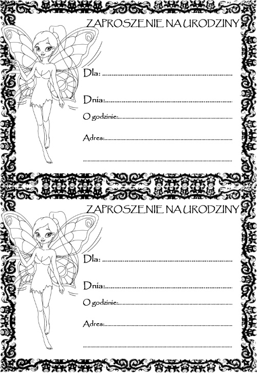 Zaproszenie urodzinowe - elfik